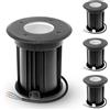 YindaLux 4x Segnapasso led esterno per GU10, 230V IP67 Faretto led da esterno, Lampioni da giardino esterni, Calpestabile Lampada Da Incasso a Terra Esterni Per Giardino Sentie,Nero(senza lampadina)