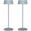 K-Bright 2 pezzi Lampada da tavolo, Lampada Notte 3000K, Protezione IP54 Lampada Led Ricaricabile senza fili, Adatto A Cena,Lettura,Camera,Giardino E Tanto In Piu (Blu)