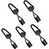 GYWHOOFT 5 Pezzi Portachiavi per Accendino, Clip Retrattile, Porta Allungabile Con Cavo per Attività All'aperto, Viaggi e Pesca (Nero)