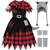 ReliBeauty Costume Lupo Bambini 3-12 anni Vestito Lupo Bambino con Coda e Accessori,100