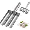 WnlahuWA Kitchen Polpette Maker, Macchina per Polpette Antiaderenti, DIY Polpette Fare Strumenti, Macchina per Polpette Tripla, per Gelato Gamberetti Stampi Scorrevoli (Tre Tubi)