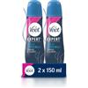 Veet Crema Depilatoria Spray Gambe e Corpo per Pelli Sensibili, Dermatologicamente Testata, 2 Confezioni da 150 ml