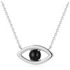 COAI Collana da Donna in Argento con Ciondolo Occhio Turco in Onice Nero, Collana con Ciondolo Malocchio Portafortuna