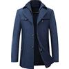 Generico Uomo Trench Lungo a Vento Doppio Petto Slim Fit Ufficio Soprabito Lana Nuovi Capispalla Manica Lunga Elegante Trench Coat in Tweed Uomo Casual Cappotto Doppiopetto Invernale Classico