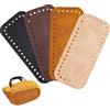 PH PandaHall 4 Pezzo di Fondo per Borsa in Pelle per Uncinetto, Borsa Rettangolare da Pad Cuscino Base Shaper Borsa all'Uncinetto Fondo Shaper con Fori per Borsa all'Uncinetto Fai da Te,Tono di Terra