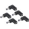 QUARKZMAN Adattatore Connettore di Alimentazione DC, 5Pz Femmina Jack 5.5mm x 2.1mm Angolo di 90 Gradi a Maschio Spina 5.5mm x 2.1mm Convertitore di Accoppiamento