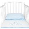 baby idea Babysanity Piumino Lettino Neonato Ricamato Completo Federa e Copripiumino e Lenzuolino con Angoli Sfoderabile Senza Paracolpi Lettino - Made in Italy- (Love Azzurro)