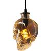 VOMI Lampada a Sospensione Vintage Industriale in Vetro Luce a Sospensione Forma del Teschio E14 LED 3W Bianco Caldo Lampadari Adatto Per Soggiorno Tavolo Da Pranzo Scala Camera Da Letto