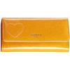 PORRASSO Moda Portafoglio Donna Pelle Portamonete con Protezione RFID Lungo Portafoglio Grande Portafogli con 10 Porta Carte di Credito Giallo
