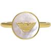 Emporio Armani Anello da donna Statement in metallo placcato oro EGS3142710, Ottone, Nessuna pietra preziosa
