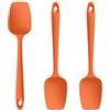 U-Taste Cucchiaio Spatola Silicone Set 3: 250℃ Resistenza al Calore Leccapentola in Gomma Flessibile senza BPA, per Cucinare Raschiare Mescolare, Utensili da Cucina (Arancione)