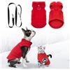 FFTANXS Maglioncino e Cappottino per Cani di Taglia Piccola - Vestito per Cane e Gatto con Anello a D (Rosso, S)