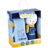 JEMINI 024425 T'CHOUPI Baby - Cofanetto per nascita, con peluche a forma di cucciolo quadrato, +/-25 cm, colore: blu