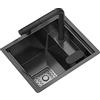 Mokid Lavelli da Cucina Lavello da Bar Lavello A Scomparsa in Acciaio Inox Lavello Piccolo con Copertura Lavello per Verdure Lavello con Rubinetto Estraibile (Color : Black, S : 42 * 43 * 22.5cm)