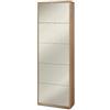 MONDO VIRO Scarpiera moderna a specchio Melissa 5 ante in legno cm 63x18 190h (Noce Stelvio/Specchio Naturale)