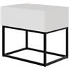 Selsey Comodino tavolino comodino con cassetto grigio beige gambe nere Veldio