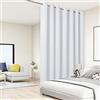 Bonzer - Tenda divisoria per la privacy totale, tende oscuranti per stanza condivisa, 213 x 274 cm (lunghezza x larghezza), 1 pannello, bianco grigiastro