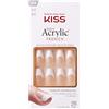 KISS Je T'aime, unghie finte quadrate in acrilico, di media lunghezza, include 28 unghie finte, colla per unghie, lima per unghie e bastoncino per manicure