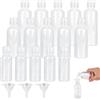 jwogngls Set di 15 bottiglie da viaggio da 50 ml, 80 ml, 100 ml, contenitore da viaggio per liquidi con 3 imbuti, piccole bottiglie di plastica da riempire per shampoo, balsamo, viaggi, lozione