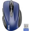 TECKNET PRO Mouse Senza Fili, 2600 DPI Mouse Wireless Ergonomico, 2,4G Mouse Ottico con Ricevitore Nano USB, 6 Pulsanti, Durata di Vita di 24 Mesi Compatibile con PC, Mac, Laptop(Blu)