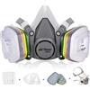 AirGearPro M-500 ABEK1-P2 Maschera di Protezione Respiratoria Riutilizzabile, Antipolvere, Antigas con Filtri per lavori chimici, industriali, pittura, fai-da-te, carteggiatura