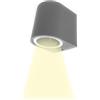 Partenopea® Applique lampada da parete a muro per lampadine LED gu10 potenza max supportata 10w per interno esterno IP54 moderno faretto monoemissione (Curvato, Grigio luce naturale 4000K)