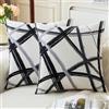 Jayusaror Federe Cuscini Divano 40x40 Nero Grigio Velluto Cuscino Divano Geometriche Moderno Decorativi Autunno Copricuscini per Letto Divano Soggiorno Camera da Letto, Set da 2