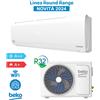 Beko BEHPC120 + BEHPC121 Condizionatore Climatizzatore 12000Btu A++/A+ 3,2Kw WiFi Round Range 2024, R32 Inverter, Bianco