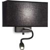 Ideal Lux HOTEL AP2 ALL BLACK Mod. 215709 Lampada Da Parete 2 Luci