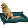 PawHut Divano per Cani Grandi con Imbottitura, Rivestimento Morbido e Lavabile, Gambe in Legno, Verde