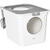 PawHut Lettiera per Gatti Chiusa a 2 Ingressi con Vassoio e Paletta, in Plastica PE, 44x55x39 cm, Bianco