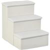 PawHut Scaletta per Cani a 3 Gradini con Vano Contenitore, Pieghevole e Lavabile, 40x54x48 cm, Bianco