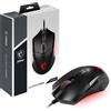 MSI MOUSE GAMING CLUTCH GM08 WIRED OTTICO, 4200 DPI, LED ROSSO