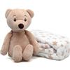 Kiokids SET REGALO NEONATO PELUCHE + COPERTINA TORTORA