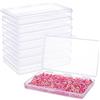 BENECREAT 8 confezione Da 15x9.5x2cm di Contenitori di Plastica Trasparenti Rettangolari per Conservare Perline con Coperchi Incernierati per Pennelli,e Altri Accessori Artigianali