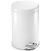 simplehuman CW1853CB cestino rotondo con pedale, pattumiera piccola per bagno, acciaio bianco, 4,5 L