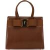Ferragamo Pre-Owned - Borsa a mano in pelle goffrata con fiocco Vara XX secolo - Donna - pelle di vitello - Taglia unica - Marrone