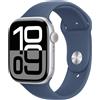 Apple Watch Series 10 Serie 10 GPS + Cellular 46mm Cassa in Alluminio Color Argento con Denim Sport Band - M-L