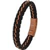 s.Oliver Bracciale Bracciale da Uomo in pelle di Acciaio Inossidabile, 20+1,5 cm, nero, fornito in confezione regalo di gioielleria, 2037990
