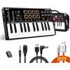 Synido Tempokey K25 Tastiera Controller Midi Usb-C 25 Tasti Più Larghi E Profondi Corsa Profonda E Dinamica Al Toque, 8 Pad Drum Rgb, Display Oled, Comandi Di Trasporto,Strip Tattile,Arpeggiator，Nero