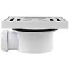 Cofan Piletta di scarico con sifone | Per piatto doccia a filo pavimento | Dimensioni: 146 x 146 mm | Uscita da Ø40 mm | Guarnizione conica riduttrice da Ø32 mm