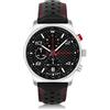 Audi collection Cronografo Carbon Sport Orologio da Polso in Pelle da Uomo, Nero/Argento/Rosso 3102200600