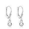 Tuscany Silver Orecchini pendenti con sfera tonda da 5 mm e chiusura a leva da donna in argento sterling