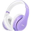 Uliptz Cuffie Wireless Bluetooth 5.3, 65 Ore Di Riproduzione Over Ear, Senza Fili Stereo HiFi con Microfono, per Viaggio/Ufficio/Telefono/PC (Viola)