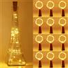 Anmossi (12 Pezzi) Luci per Bottiglia,Mini Luci Led a Batteria,Bianco Caldo,2m 20 LEDs Filo Rame Led Decorative Stringa Luci,LED Luci Bottiglia Tappo per Festa,Giardino,Natalizie,Matrimonio