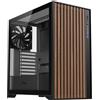 Itek case WOODY - Gaming Tower, ATX, 3x14cm Black fan, 2xUSB3, Type-C, Wood Front, Temp Glass Side Panel