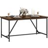 HOMCOM Tavolo da Pranzo per 6 Persone Stile Industriale in Legno e Acciaio, 150x80x75 cm, Marrone