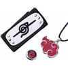 Set Cosplay Akatsuki Itachi Uchika Naruto Anello Collana Coprifronte