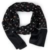 Emila Sciarpa nera elegante uomo da pashmina foulard leggero fular da signore per ragazzo ragazza donna in seta morbida di moda business lavoro autunno inverno 2025 2026 Nero