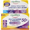 Equilibra Multivitamine e Minerali 50+, Rilascio Prolungato fino a 8 ore, Alto Dosaggio di Vitamina D, con Fosforo e Luteina, per Adulti 50+, Senza Glutine, per Vegetariani, 30 Compresse Triplo Strato
